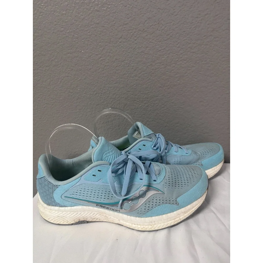 Saucony Womens 9 Freedom 4 Running Shoes Blue S10617-20 PWRRUN+ Athletic Sneaker